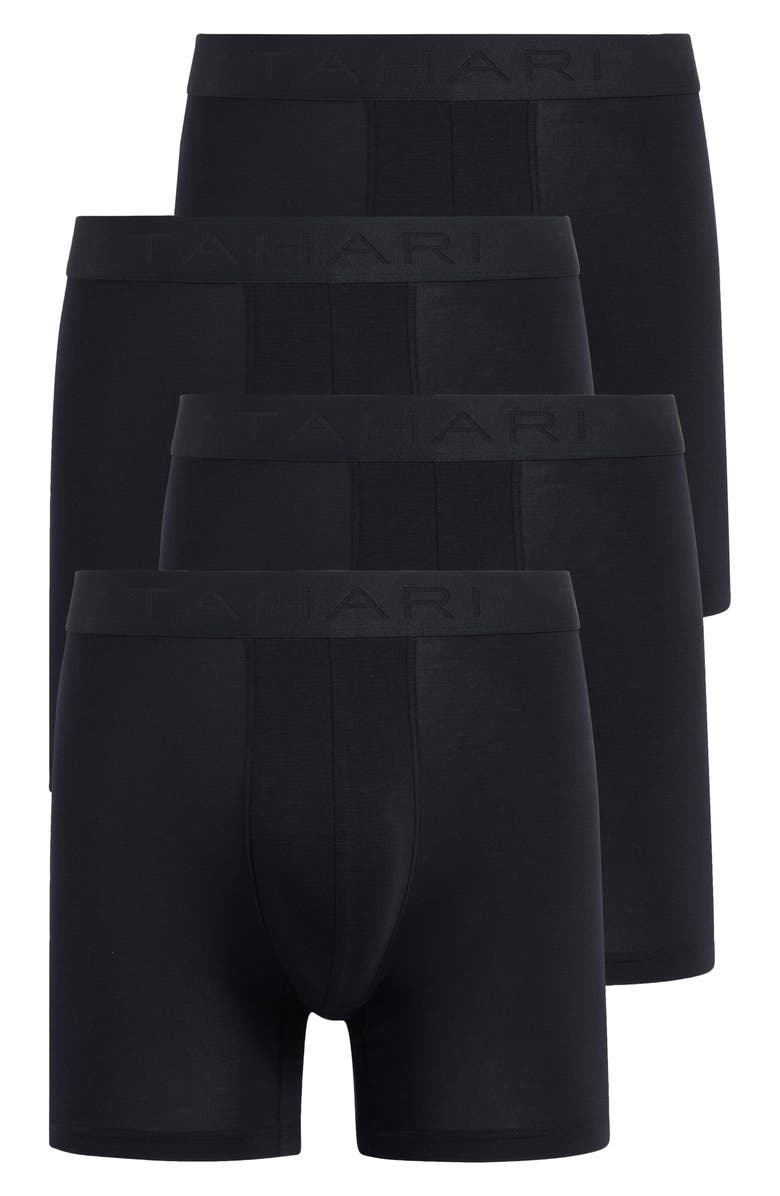 Tahari 4-Pack Luxe Micro Boxer Briefs, Main, color, Black
