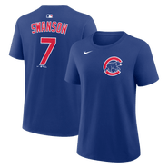 Nike Women's Nike Dansby Swanson Royal Chicago Cubs Name & Number T-Shirt