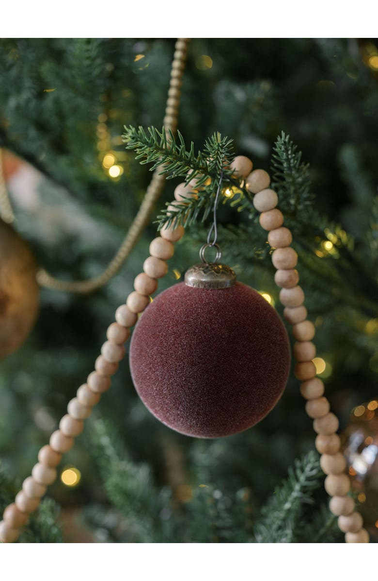 CG Hunter 3" Flocked Bordeaux Glass Ornament, Alternate, color, Bordeaux