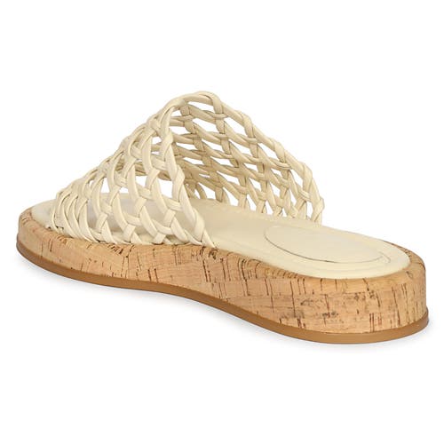 Jelavu Cloud Woven Leather Cork Slide Sandal In Ivory