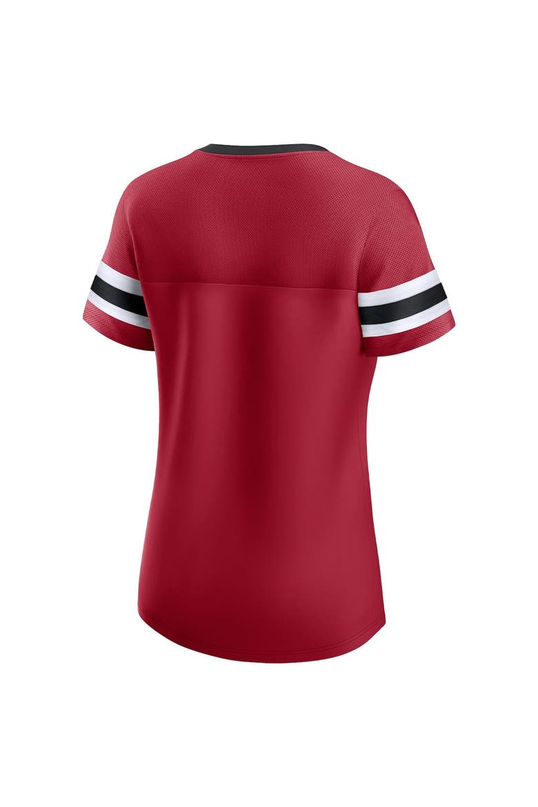 Women's Fanatics Branded Scarlet San Francisco 49ers Plus Size Original State Lace-Up T-Shirt, Alternate, color, Scarlet