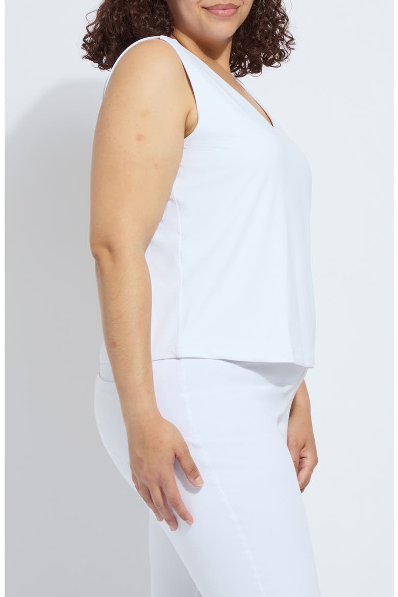 'Lyssentials COOL-FRESH™ Jersey V-Neck Tank, Alternate, color, WHITE