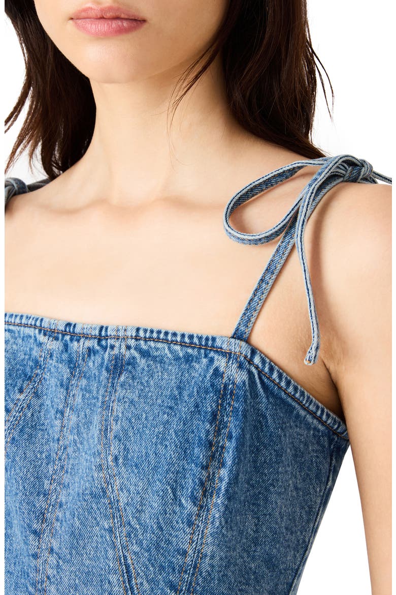 Meaghan Tie Strap Denim Minidress, Alternate, color, BLUE HEATHER