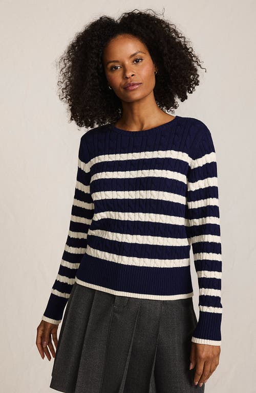 Lands' End Drifter Modern Cable Crew Sweater In Multi