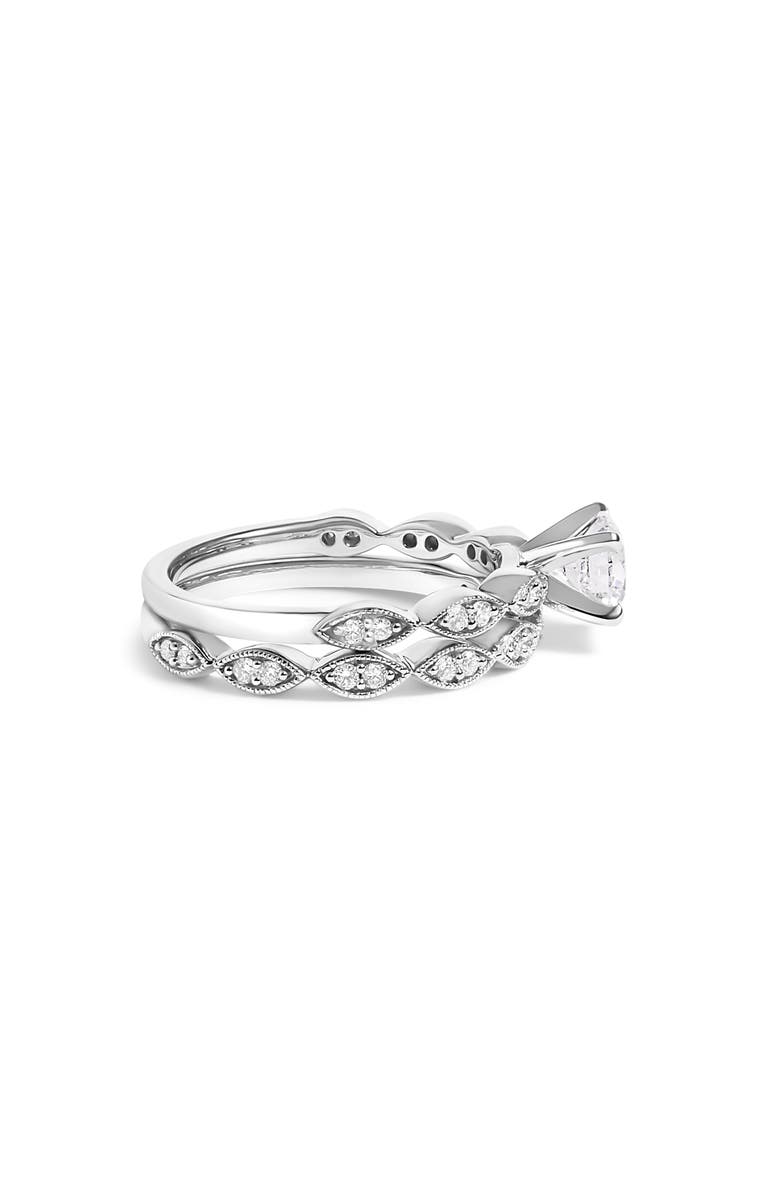 Haus of Brilliance 14K White Gold 1.0 Cttw Lab Grown Diamond Vintage Style Marquise Link Bridal Ring Set, Alternate, color, 