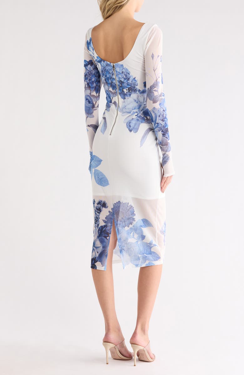 Alice + Olivia Delora Scoop Neck Midi Dress, Alternate, color, Affection