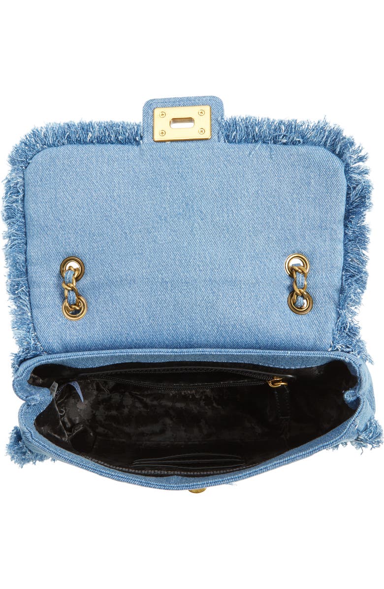 KARL LAGERFELD PARIS Medium Agyness Quilted Denim Convertible Shoulder Bag, Alternate, color,