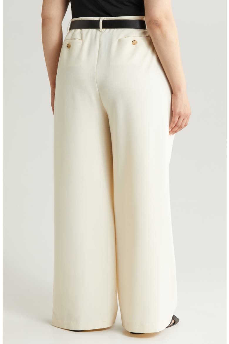 Pleat Front Wide Leg Pants, Alternate, color, IVORY BIRCH