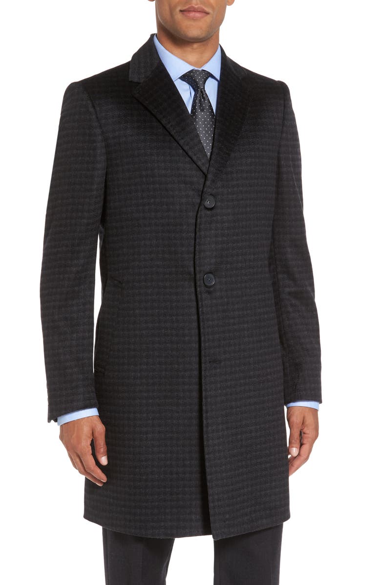 Monte Rosso Cameron Check Cashmere Overcoat, Main, color,