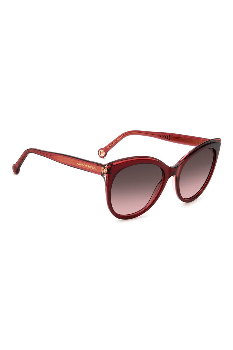 Her 0175/S 57mm Gradient Cat Eye Sunglasses, Alternate, color, BURGUNDY RED