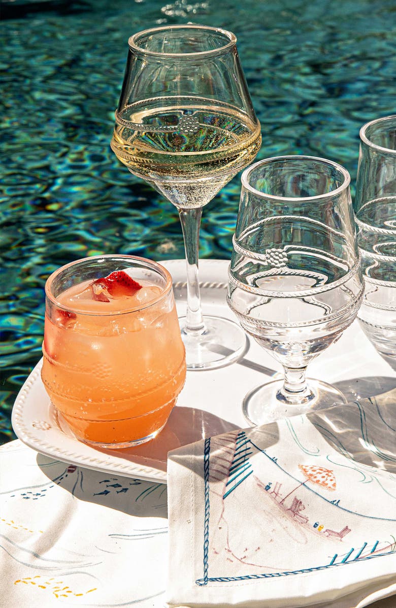 Juliska Amalia Acrylic Set of 4 Wine Glasses, Alternate, color, Clear