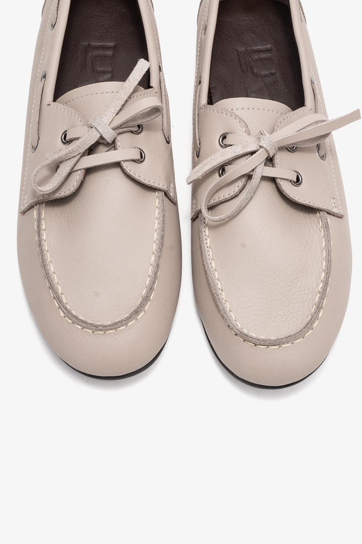 Serelis Leather Lace Up Loafer, Alternate, color, Light Beige Leather