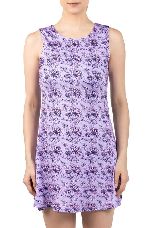 Floral Print Sleeveless Performance Dress