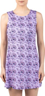 TailorByrd Floral Print Sleeveless Performance Dress