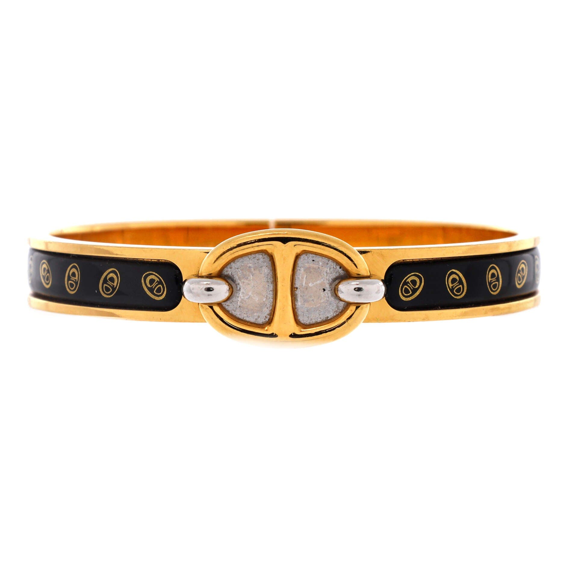 Mini Clic Chaine d'Ancre Bracelet Metal and Printed Enamel, Main, color, Brown