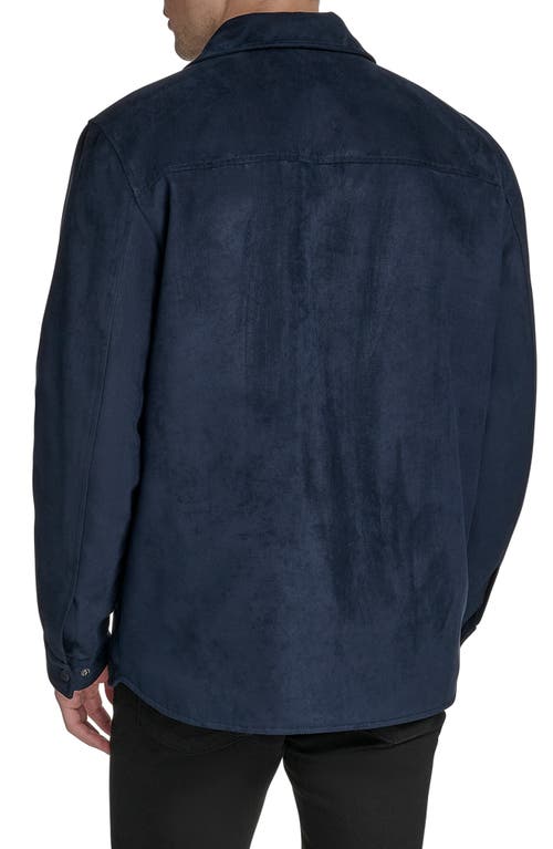Dockers Faux Suede Shacket In Blue