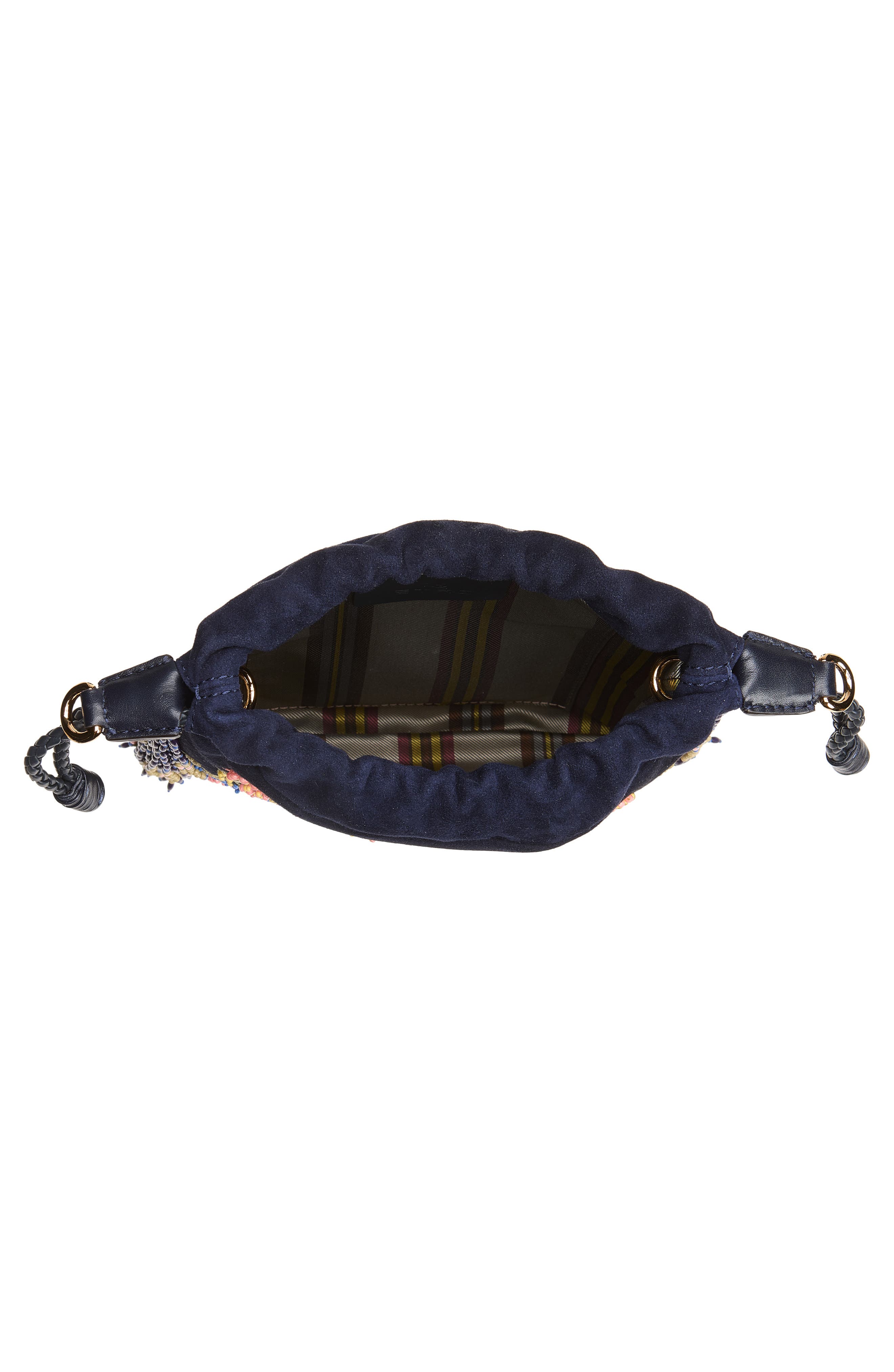 Kalispera Beaded Fringe Suede Shoulder Bag, Alternate, color, BLUE