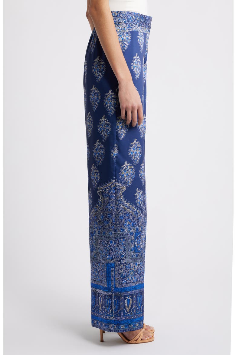 Josie Print Wide Leg Pants, Alternate, color, INDIGO MULTI