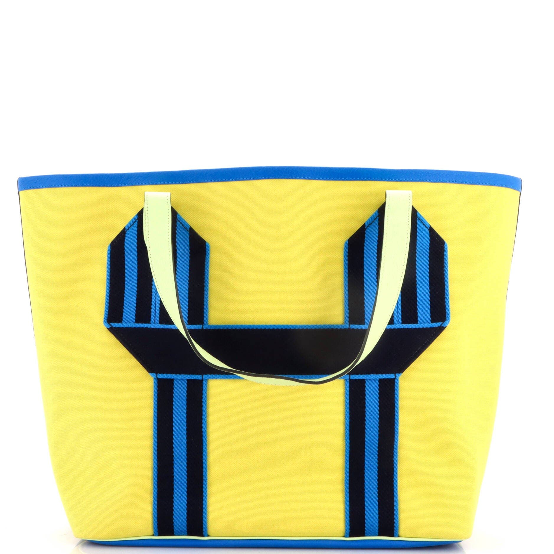 Pursangle Tote Canvas with Leather, Main, color, Yellow