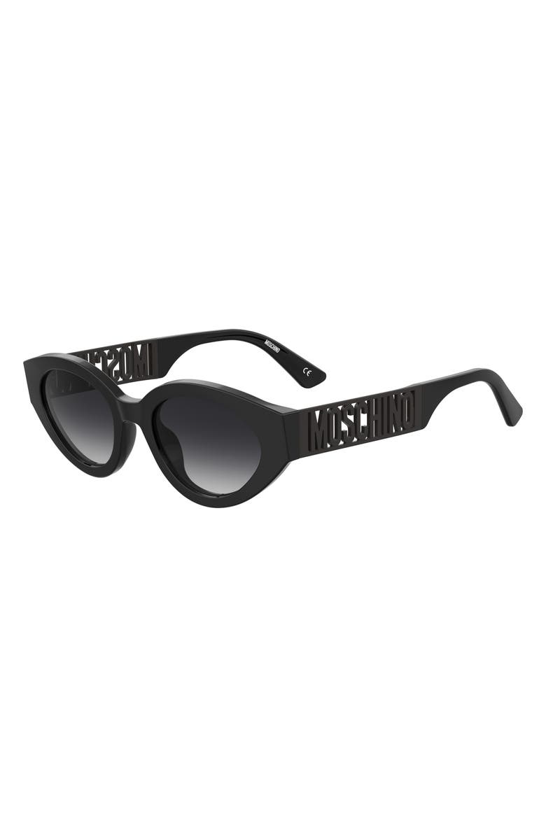Moschino 51mm Cat Eye Sunglasses, Alternate, color, Black