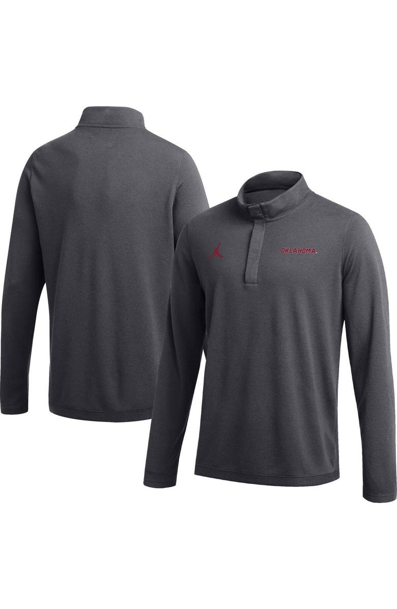 Jordan Brand Men's Jordan Brand Anthracite Oklahoma Sooners Team Half-Zip Performance Top, Main, color, 