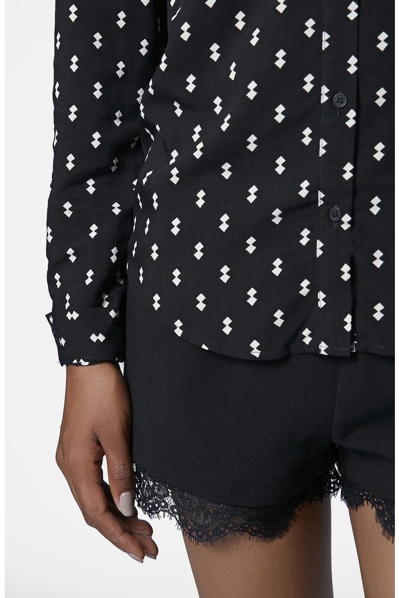 Diamond Print Woven Shirt, Alternate, color, BLACK