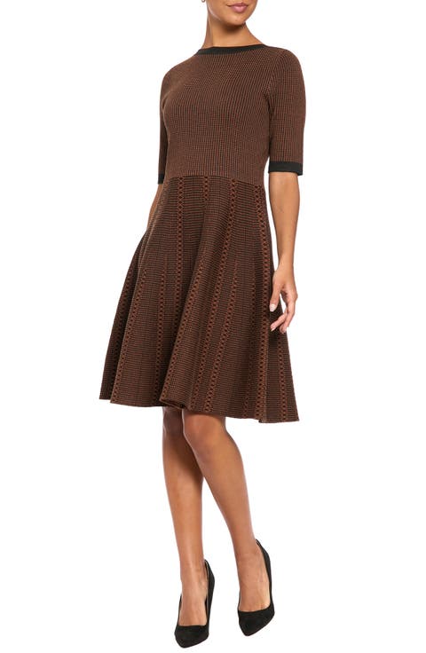 Elbow Sleeve Fit & Flare Sweater Dress