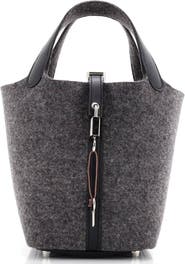 Pre-Owned Hermes Picotin Lock Bag Felt with Leather PM