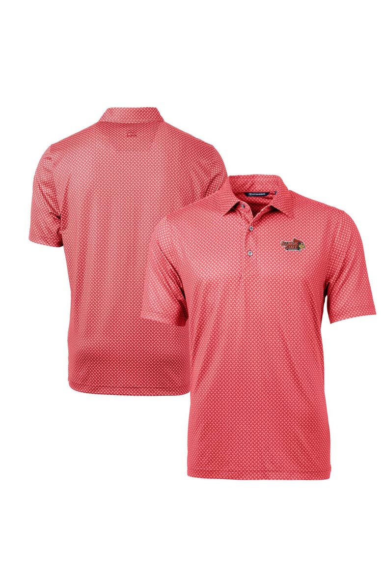 Cutter & Buck Men's Cutter & Buck Red Illinois State Redbirds Big & Tall Pike Banner Print Polo, Main, color, 