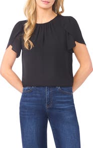 CeCe Shirred Tulip Sleeve Top