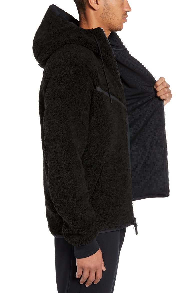 Tech Icon Fleece Zip Hoodie, Alternate, color, BLACK/ BLACK