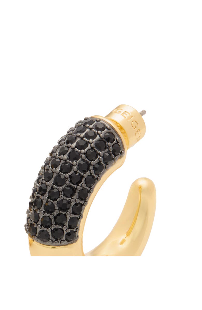 Kurt Geiger London Pavé Crystal Chunky Hoop Earrings, Alternate, color, Black