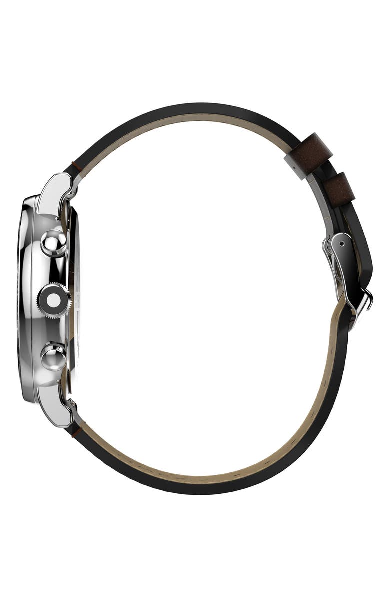 Timex<sup>®</sup> Waterbury Standard Chronograph Leather Strap Watch, 43mm, Alternate, color,