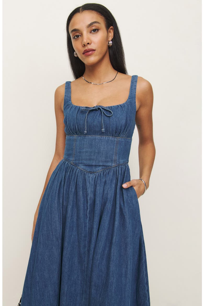 balia denim midi dress Balia Denim A-Line Midi Dress (Women)
