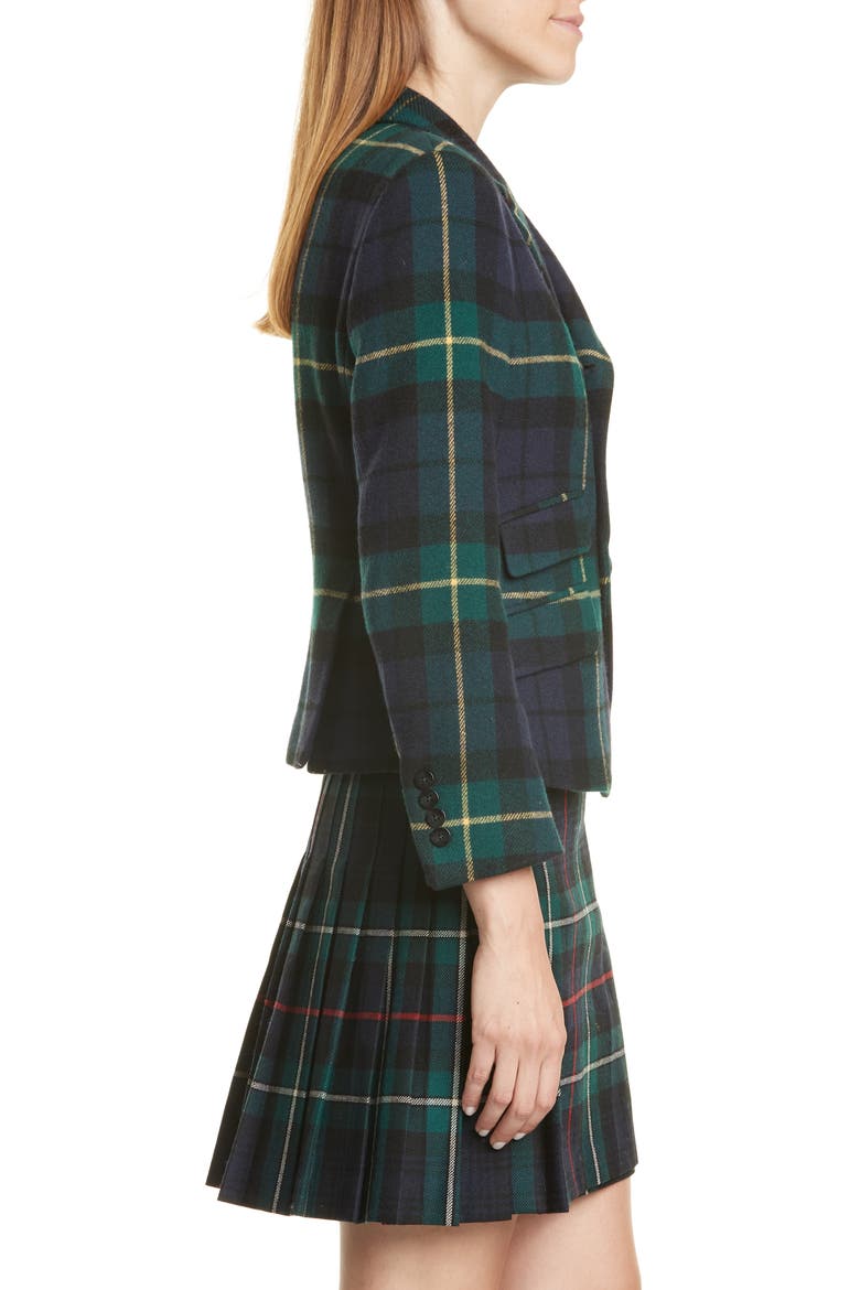 Kirra Tartan Wool Blend Blazer, Alternate, color, BLUE PLAID