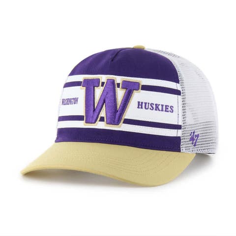 Youth '47 Purple/Gold Washington Huskies Super Stripe Hitch Adjustable Trucker Hat