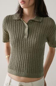 MANGO Openwork Sweater Polo