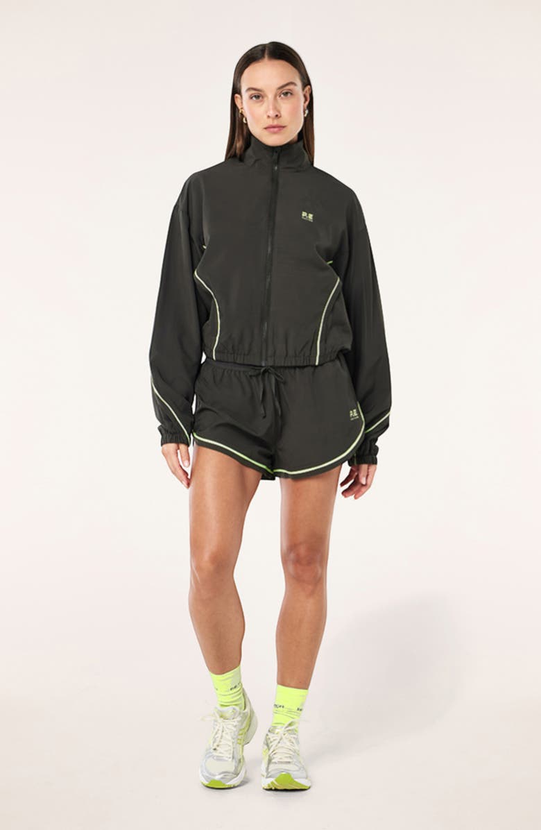 P.E Nation Linear Water Repellent Jacket, Alternate, color, Caviar/ Lime