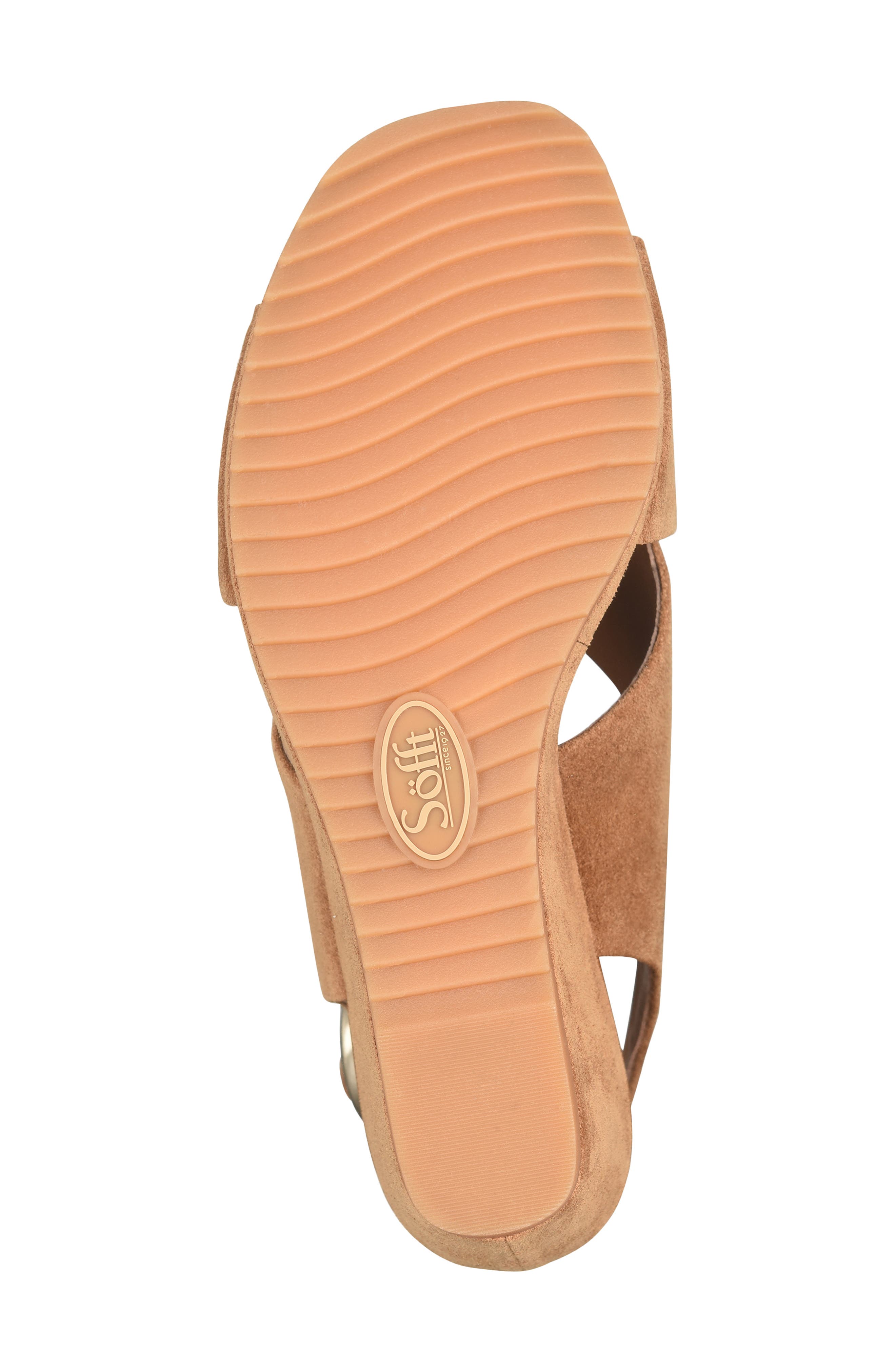 Söfft Isabeth Slingback Platform Wedge Sandal, Alternate, color, Saddle