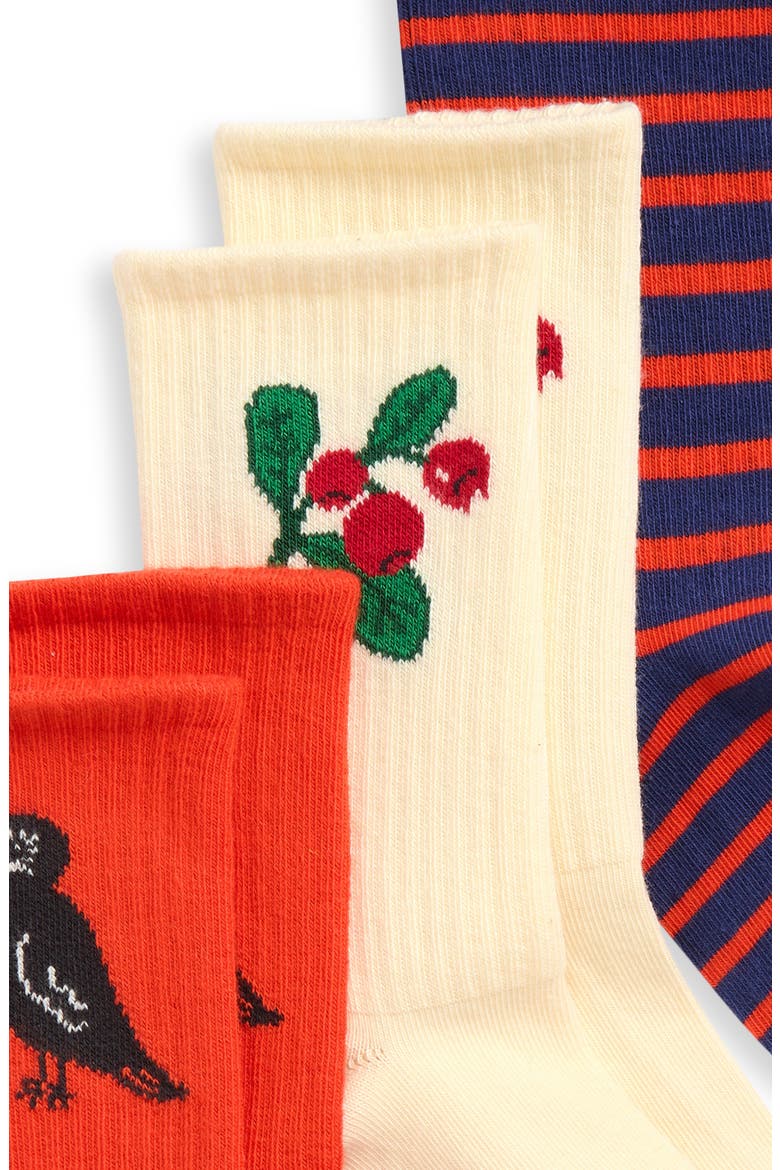 Kids' Assorted 3-Pack Stretch Cotton Blend Crew Socks, Alternate, color, IVORY MULTI
