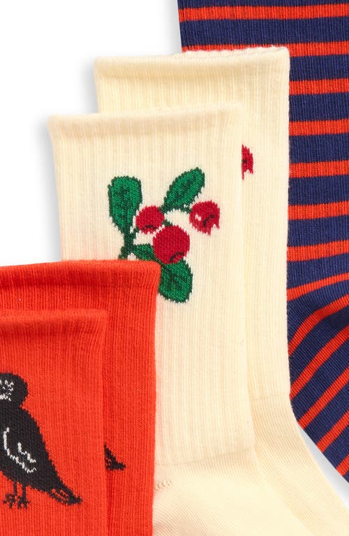 Mini Rodini Kids' Assorted 3-pack Stretch Cotton Blend Crew Socks In Multi