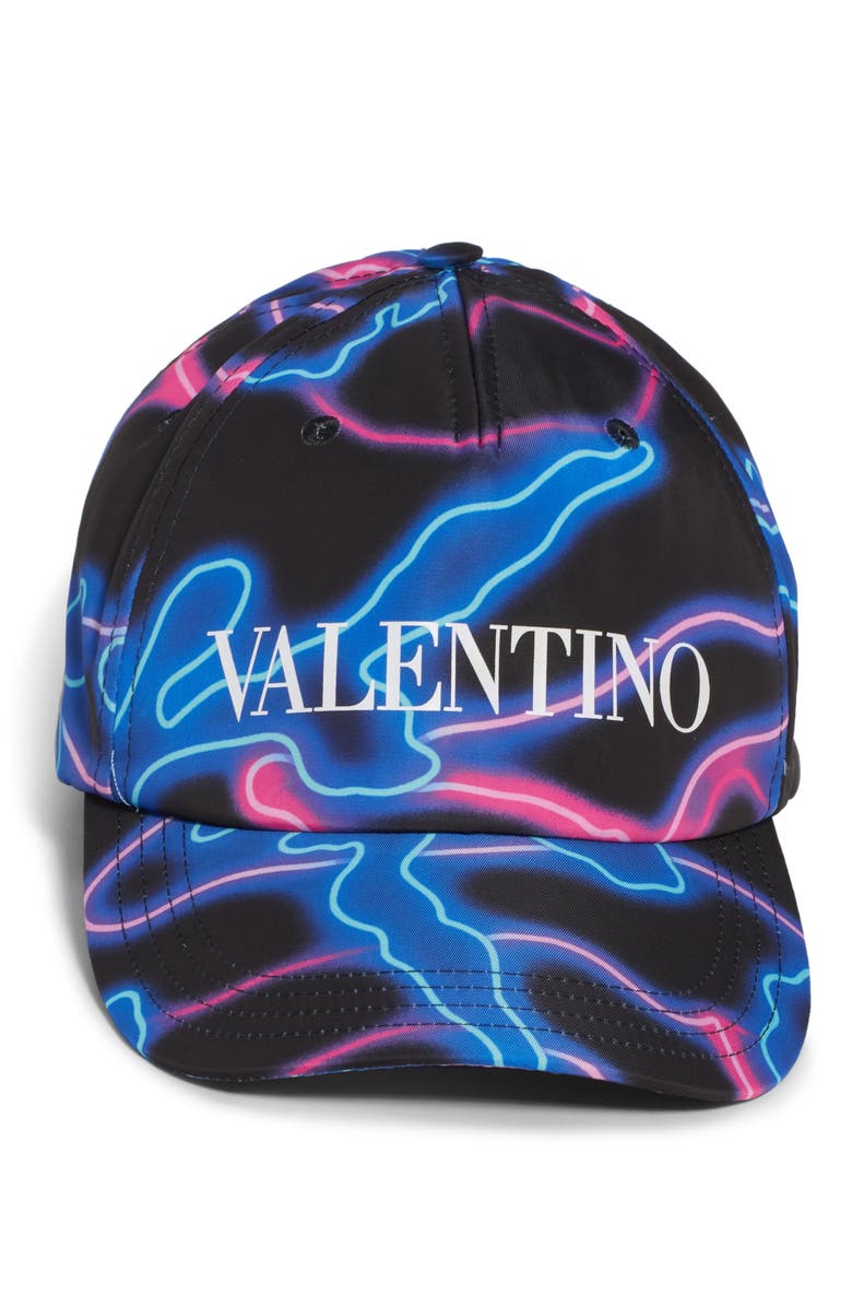 Valentino Garavani Men's Neon Camo Baseball Cap, Alternate, color, 