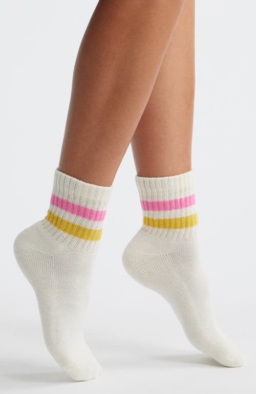 American Trench The Retro Stripe Quarter Socks In White