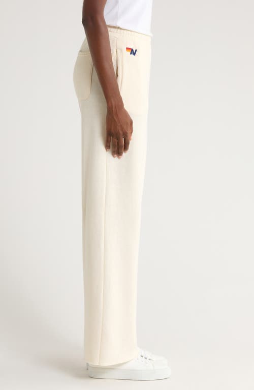 Aviator Nation 5-stripe Wide Leg Sweatpants In White