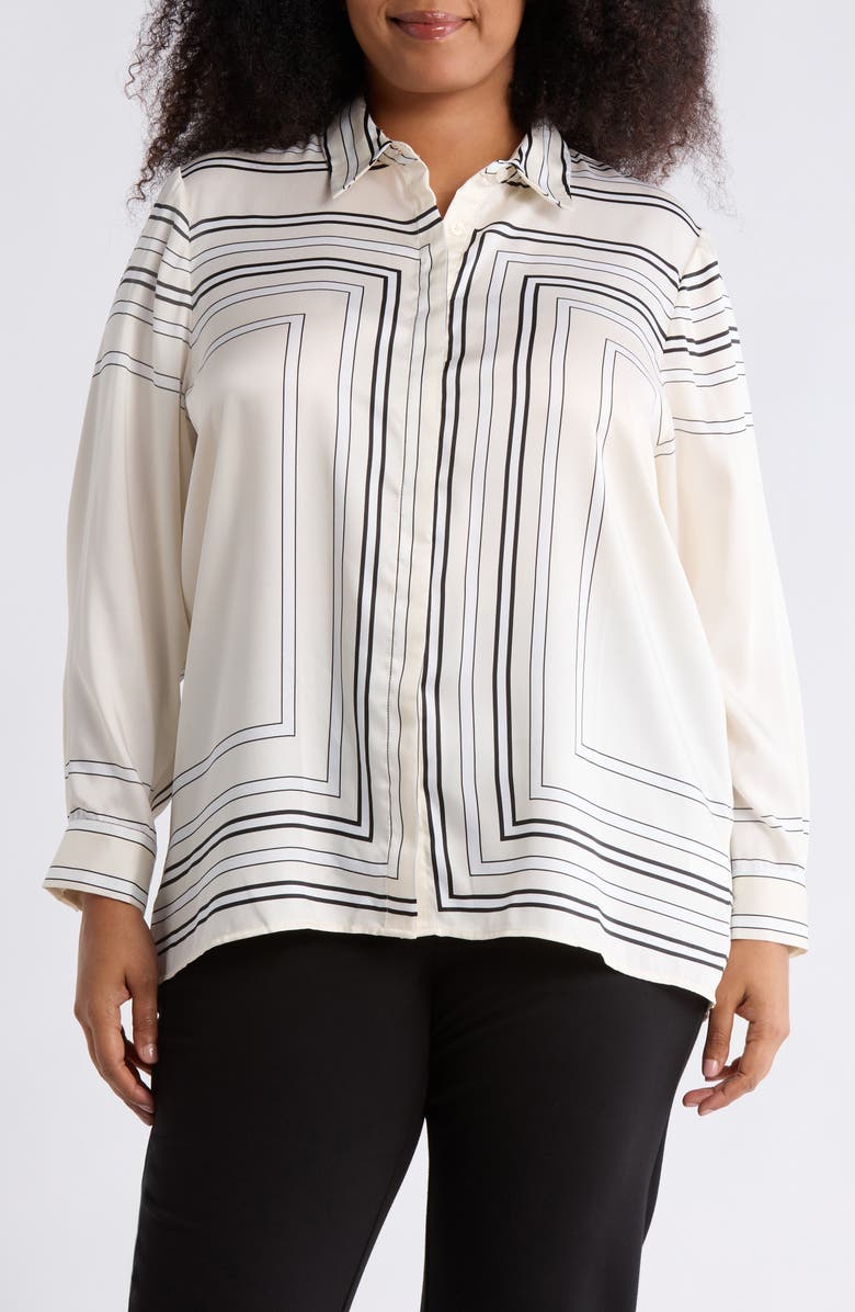 INDUSTRY REPUBLIC CLOTHING Geometric Print Button-Up Shirt, Main, color, Geometric Print