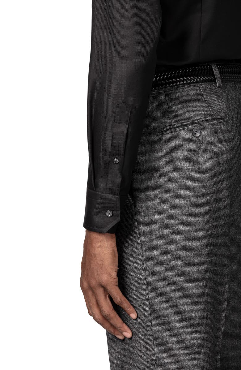 Eton Contemporary Fit Solid Dress Shirt, Alternate, color, Black