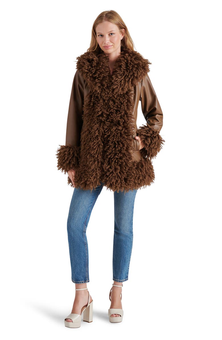 Steve Madden Rivington Faux Shearling Jacket, Alternate, color, 