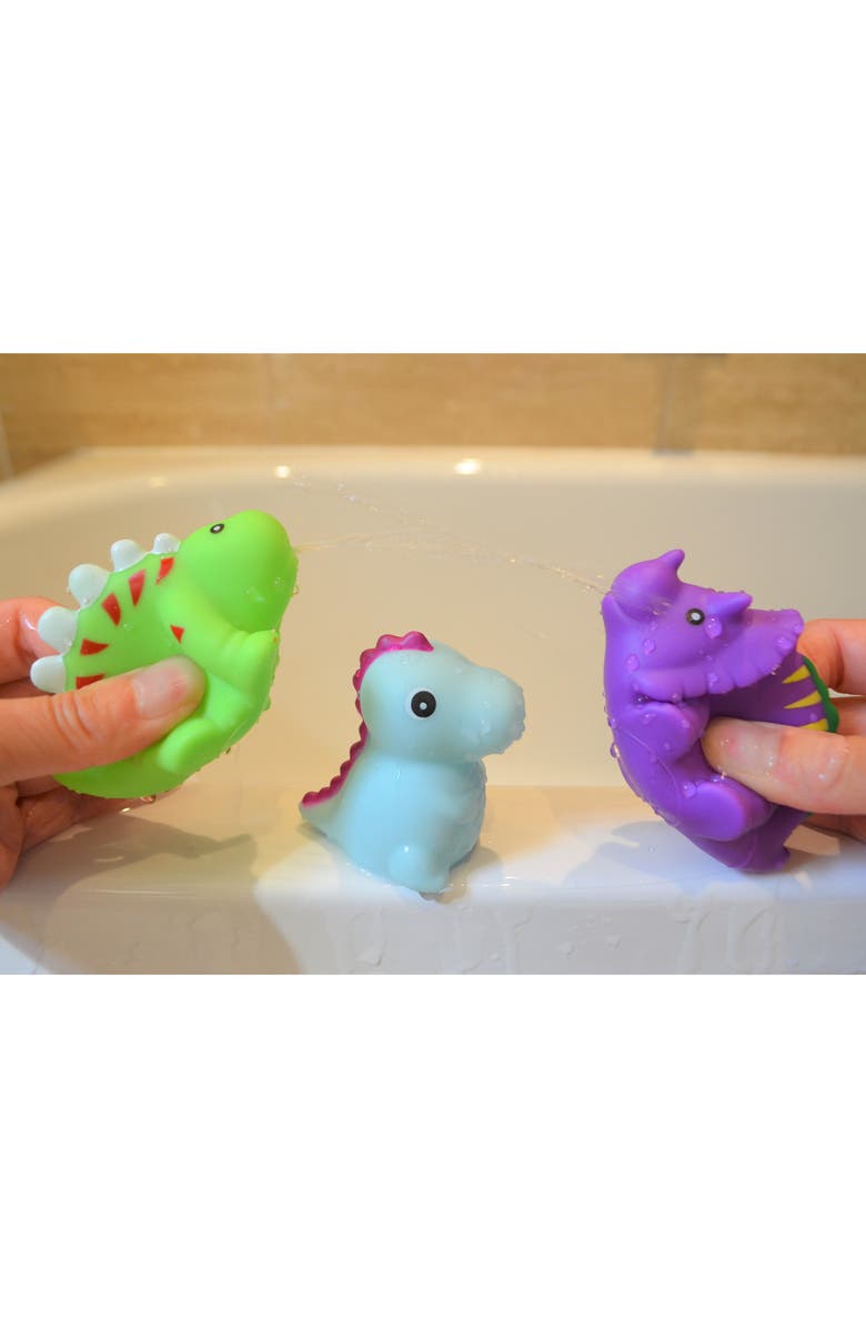 Buddy & Barney Bath Time Dinosaurs, 3 Piece Sensory Toy Set, Toddlers and Kid 9mo+, Alternate, color, Multicolored