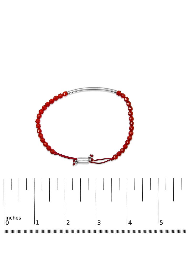 Sterling Silver Red Jasper Bead Station Bracelet with Bolo Clasp, Alternate, color, Silver