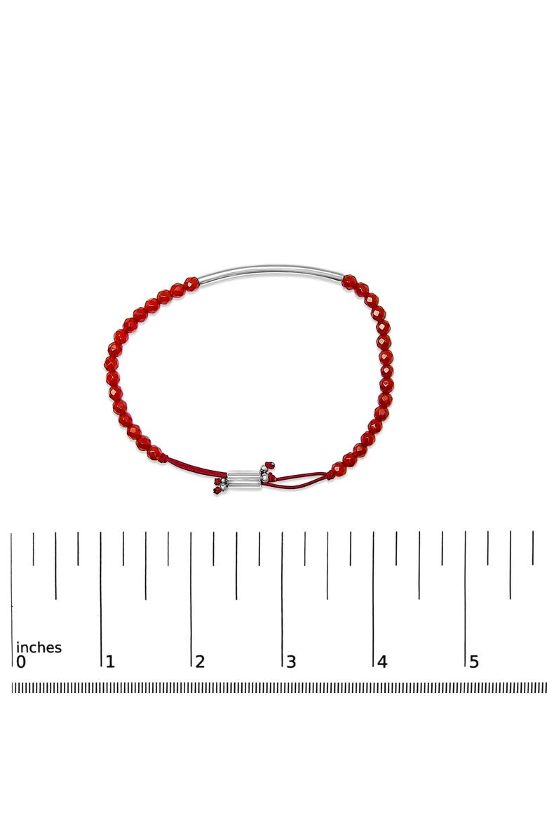 Haus of Brilliance Sterling Silver Red Jasper Bead Station Bracelet with Bolo Clasp, Alternate, color, Silver